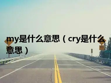 my是什么意思（cry是什么意思）