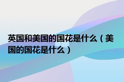 英国和美国的国花是什么（美国的国花是什么）