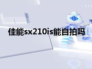 佳能sx210is能自拍吗