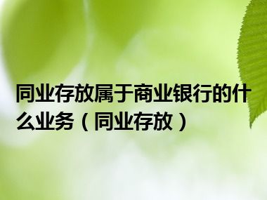 同业存放属于商业银行的什么业务（同业存放）