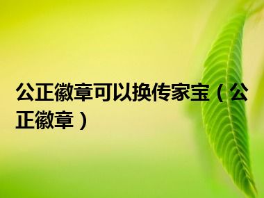 公正徽章可以换传家宝（公正徽章）