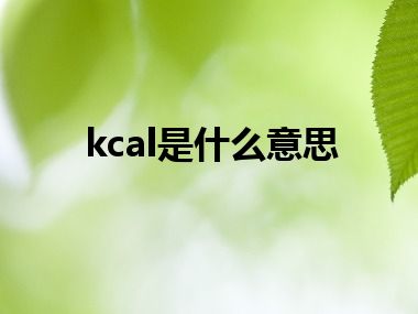 kcal是什么意思