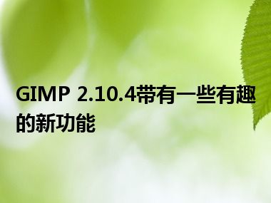 GIMP 2.10.4带有一些有趣的新功能