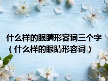 什么样的眼睛形容词三个字（什么样的眼睛形容词）