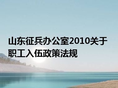 山东征兵办公室2010关于职工入伍政策法规