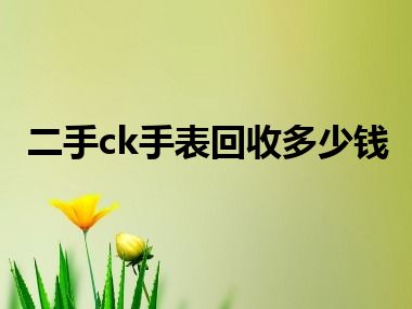 二手ck手表回收多少钱