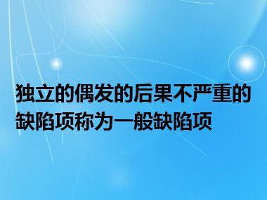 独立的偶发的后果不严重的缺陷项称为一般缺陷项