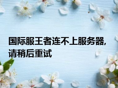 国际服王者连不上服务器,请稍后重试