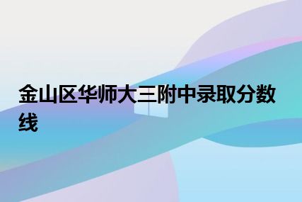 金山区华师大三附中录取分数线