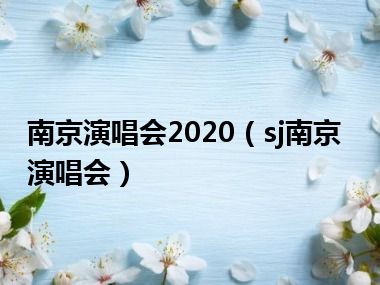 南京演唱会2020（sj南京演唱会）