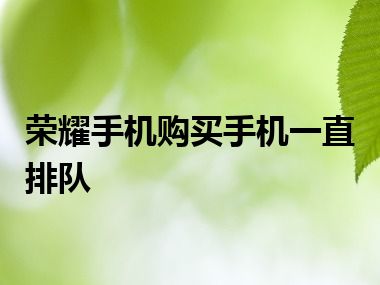 荣耀手机购买手机一直排队