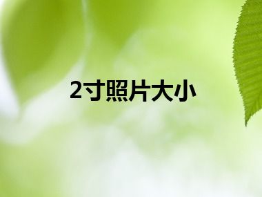 2寸照片大小