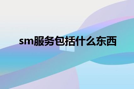 sm服务包括什么东西