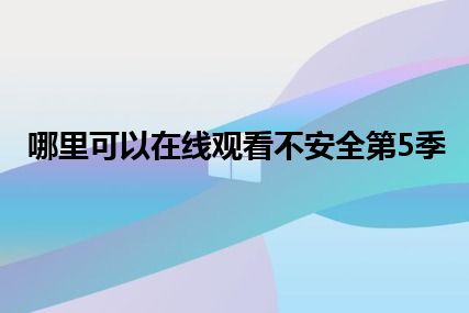 哪里可以在线观看不安全第5季