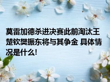 莫雷加德杀进决赛此前淘汰王楚钦樊振东将与其争金 具体情况是什么!