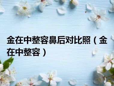 金在中整容鼻后对比照（金在中整容）