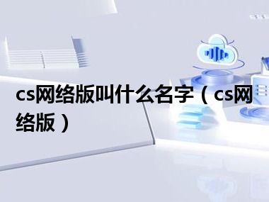 cs网络版叫什么名字（cs网络版）