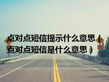 点对点短信提示什么意思（点对点短信是什么意思）