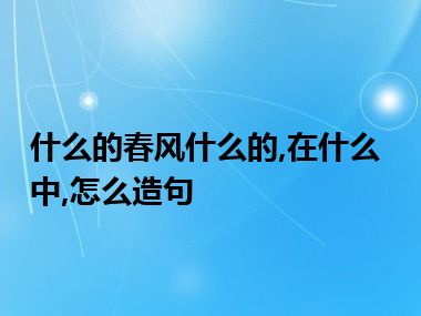 什么的春风什么的,在什么中,怎么造句