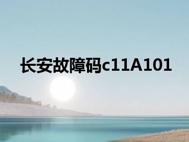 长安故障码c11A101