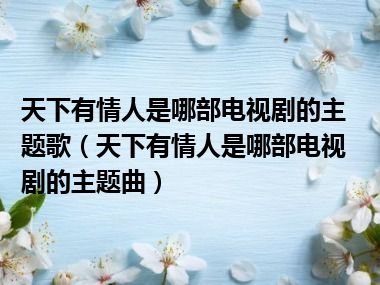 天下有情人是哪部电视剧的主题歌（天下有情人是哪部电视剧的主题曲）