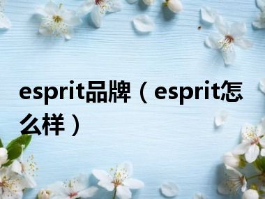 esprit品牌（esprit怎么样）