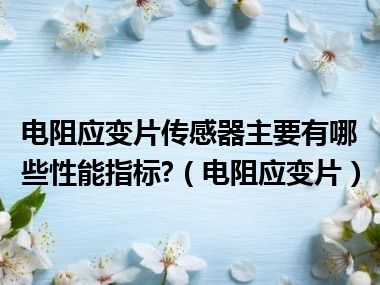 电阻应变片传感器主要有哪些性能指标?（电阻应变片）