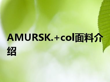 AMURSK.+col面料介绍