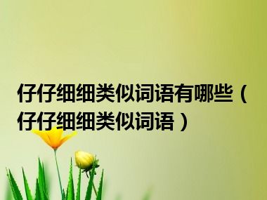 仔仔细细类似词语有哪些（仔仔细细类似词语）