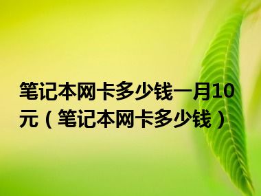 笔记本网卡多少钱一月10元（笔记本网卡多少钱）