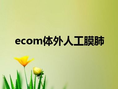 ecom体外人工膜肺