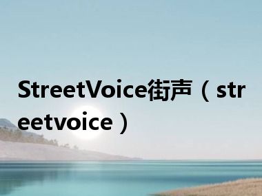 StreetVoice街声（streetvoice）