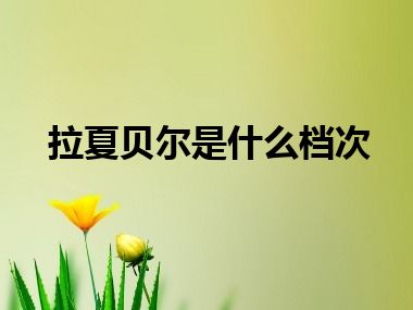 拉夏贝尔是什么档次