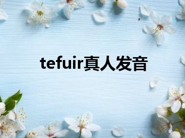 tefuir真人发音