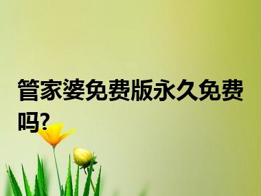 管家婆免费版永久免费吗?