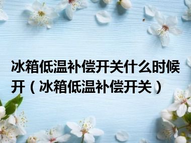 冰箱低温补偿开关什么时候开（冰箱低温补偿开关）