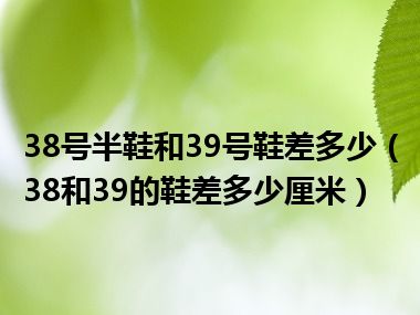 38号半鞋和39号鞋差多少（38和39的鞋差多少厘米）