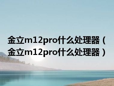 金立m12pro什么处理器（金立m12pro什么处理器）