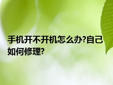 手机开不开机怎么办?自己如何修理?