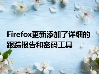 Firefox更新添加了详细的跟踪报告和密码工具