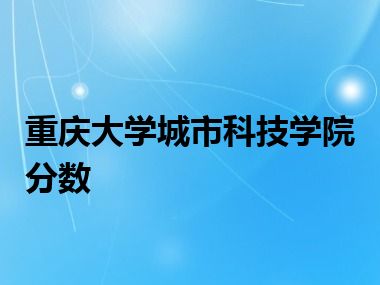 重庆大学城市科技学院分数