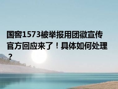 国窖1573被举报用团徽宣传 官方回应来了！具体如何处理？