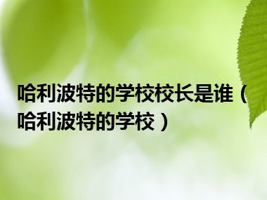 哈利波特的学校校长是谁（哈利波特的学校）