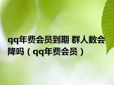 qq年费会员到期 群人数会降吗（qq年费会员）