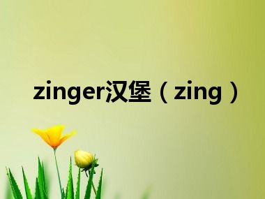 zinger汉堡（zing）