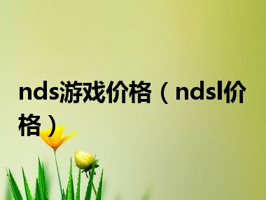 nds游戏价格（ndsl价格）