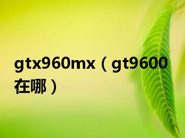 gtx960mx（gt9600在哪）