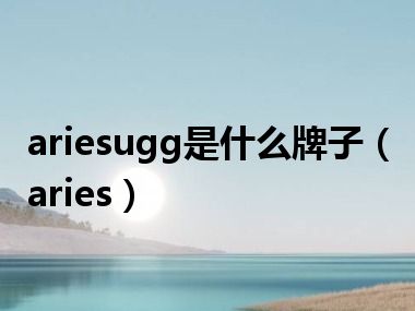 ariesugg是什么牌子（aries）