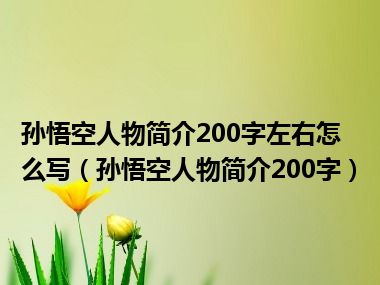 孙悟空人物简介200字左右怎么写（孙悟空人物简介200字）