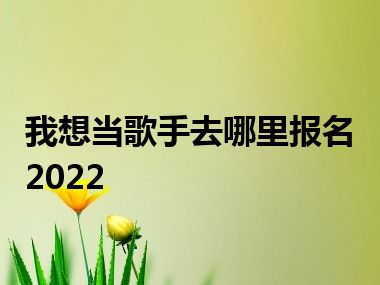 我想当歌手去哪里报名2022